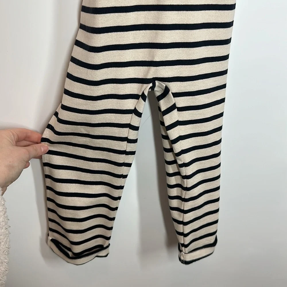 H&M HM | NWT Premium Baby Exclusive 2-3 Y Overalls Striper Navy‎ Cream Jumper